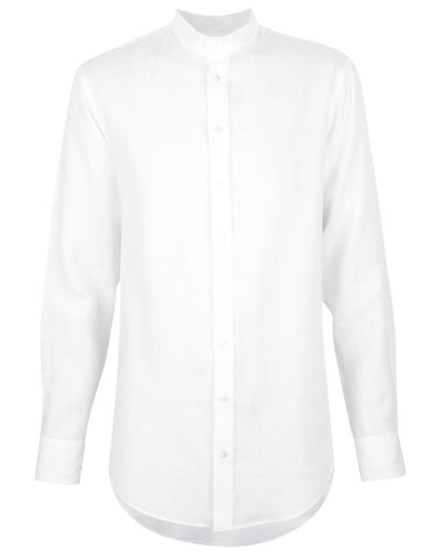 men's collarless button down shirt