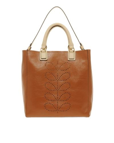 Orla Kiely Willow Leather Shopper with Purse in Tan (Brown) - Lyst