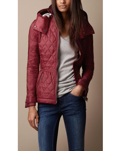 burberry quilted jacket red