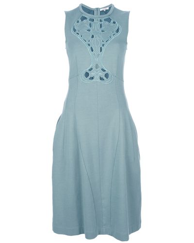 Carven Cut-Out Embroidered Dress in Green (Blue) - Lyst