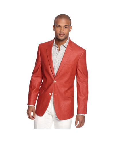 Tommy Hilfiger Red Solid Linen Blend sportcoat for Men - Lyst