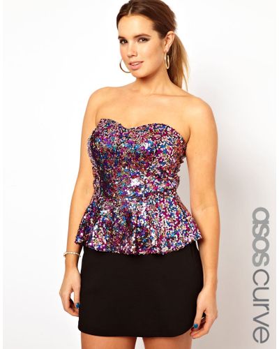 sequin peplum tops