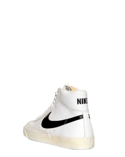 Nike Blazer Mid 77 Premium Vintage Sneakers in White/Black (White) for Men  - Lyst