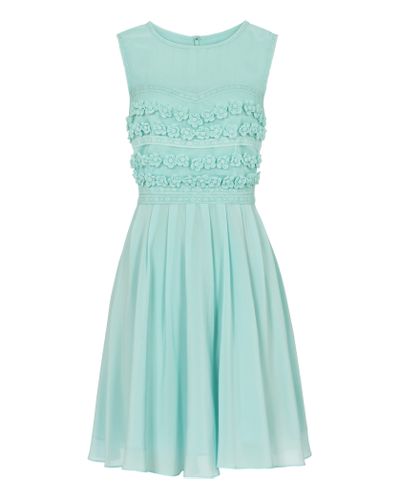 Reiss Lemine Floral Embroidered Dress in Light Turquoise (Green) - Lyst