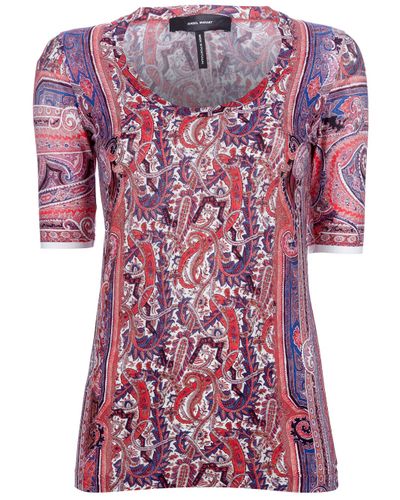 Isabel Marant Paisley Print Tshirt in Red - Lyst