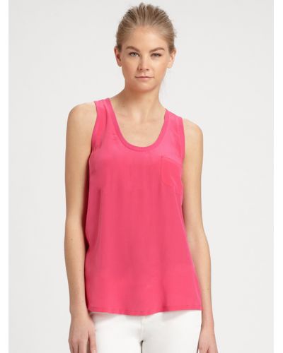 joie alicia silk racerback pocket tank