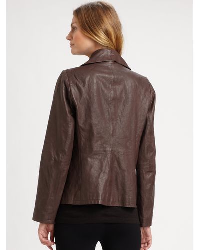 eileen fisher rumpled leather jacket