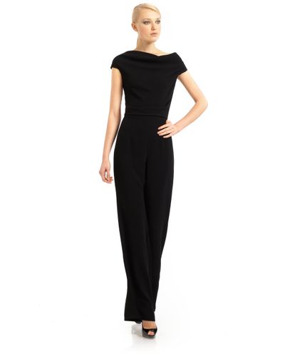 Max Mara Cowl Neck One Piece Pant Suit in Black | Lyst