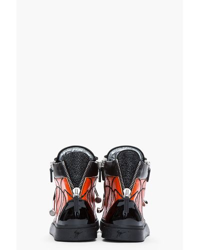 giuseppe zanotti orange sneakers