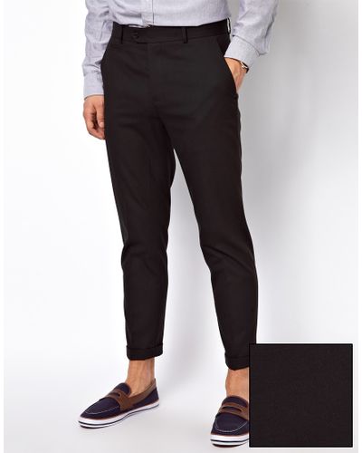 Wesc Asos Skinny Fit Ankle Grazer Pants in Black for Men - Lyst