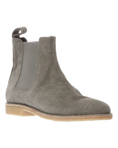 Bottega Veneta Buffalo-Suede Chelsea Boots in Grey (Gray) for Men | Lyst