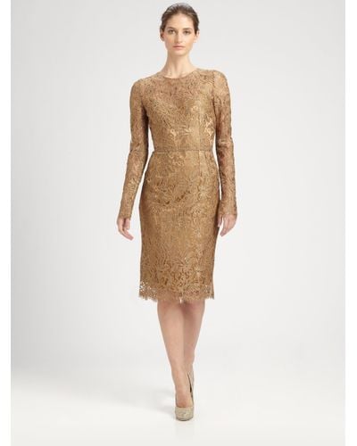 Dolce & Gabbana Lace Dress in Metallic | Lyst