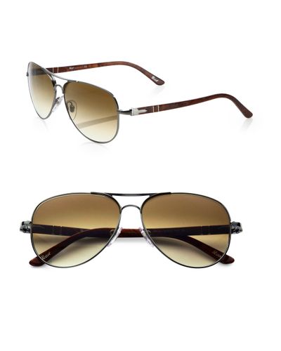 Persol Classic Aviator Sunglasses in Metallic for Men - Lyst