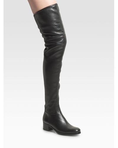 Prada Thigh High Boots in Black | Lyst