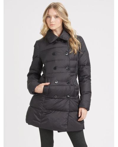 Theory Doublebreasted Puffer Coat in Black - Lyst
