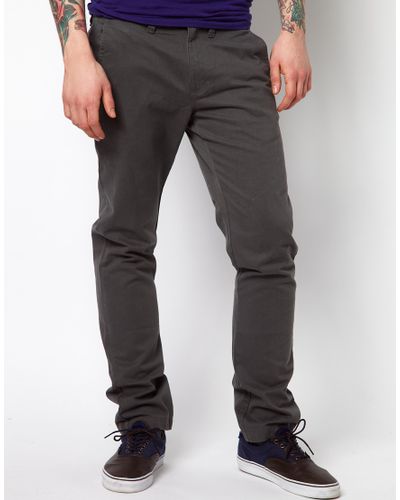 Vans Chinos Excerpt Slim Tapered Fit in Gray for Men - Lyst
