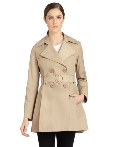 Via Spiga Pleated Trenchcoat in Sand (Natural) - Lyst