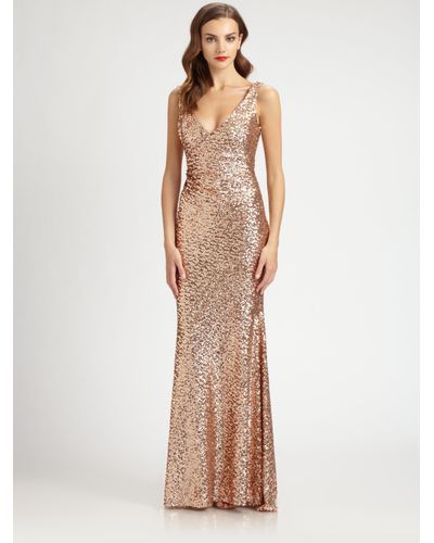bronze sequin gown