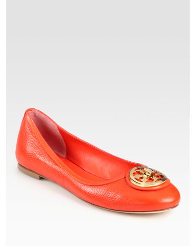 tory burch logo ballet flat