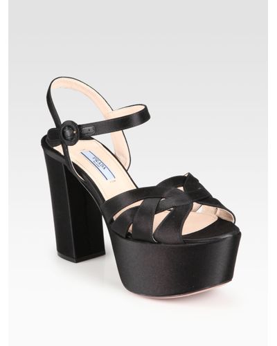 prada satin platform sandals
