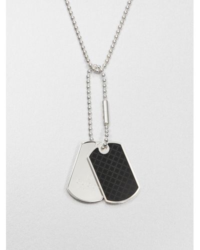 gucci silver dog tag necklace