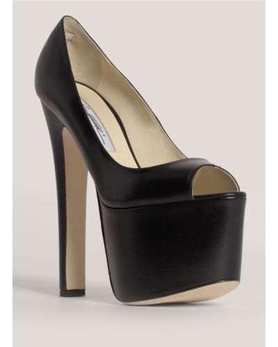 Brian Atwood Peeptoe Platform Pumps in Black - Lyst