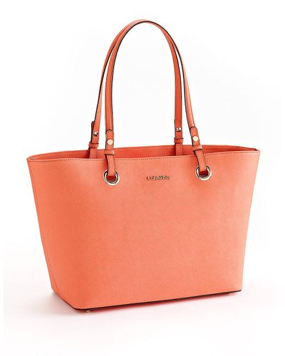 calvin klein orange tote bag