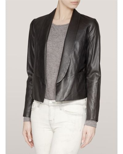 Vince Leather Jacket in Black - Lyst