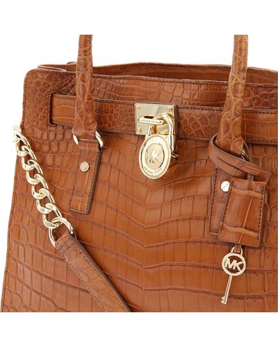 michael kors brown alligator purse
