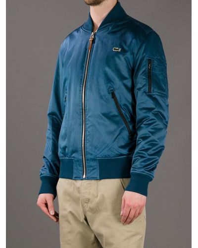 Lacoste L!ive Bomber Jacket in Blue for Men - Lyst