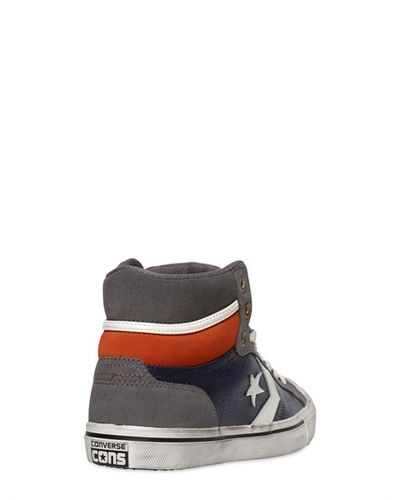 Converse Pro Blaze Hi Leather Suede Sneakers in Blue/Grey (Gray) for Men -  Lyst
