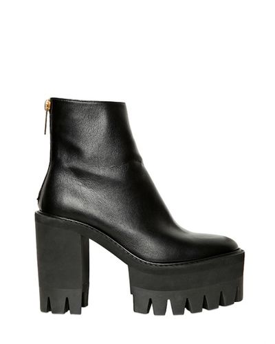 Stella McCartney Ecoleather Combat Boots in Black - Lyst