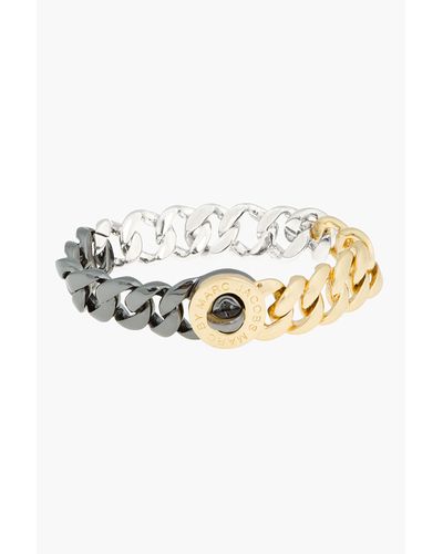 Marc By Marc Jacobs Small Gold Tricolor Katie Turnlock Bracelet in Gray -  Lyst