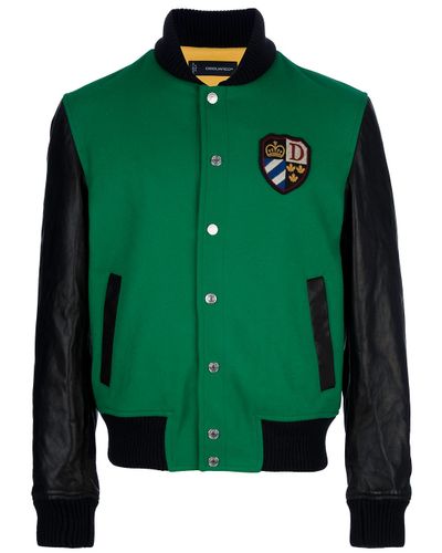 DSquared² Baseball Jacket in Green for Men - Lyst
