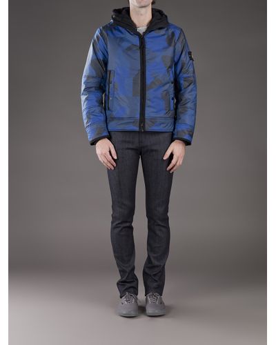 Stone Island Camo Reflective Jacket in Blue for Men - Lyst