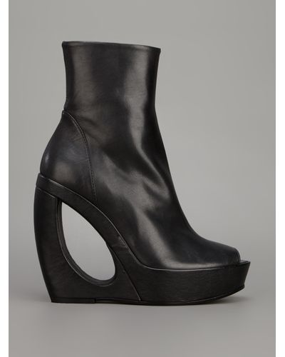 ann demeulemeester wedge boot