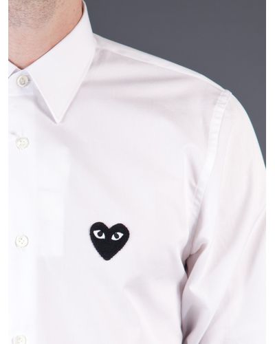 cdg white button up