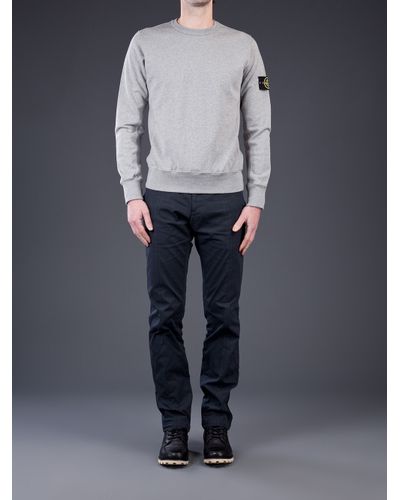 stone island grey crew neck sweatshirt