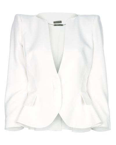 Alexander McQueen Peplum Hem Jacket in Ivory (White) - Lyst