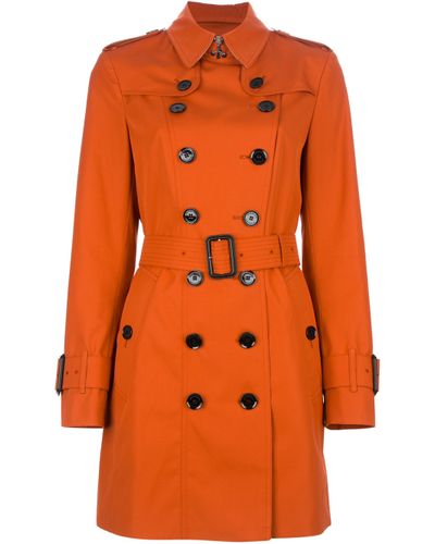 Burberry Double Breasted Trench Coat in Yellow & Orange (Orange) | Lyst