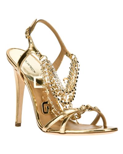 DSquared² Chain Detailed Sandal in Gold (Metallic) | Lyst
