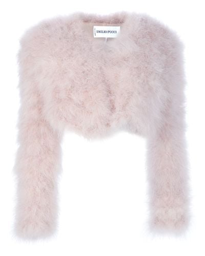 Emilio Pucci Cropped Shrug in Nude (Pink) - Lyst