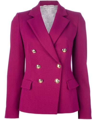 Emilio Pucci Double Breasted Blazer in Pink & Purple (Purple) - Lyst
