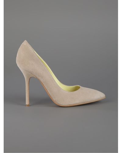 nude suede court shoes