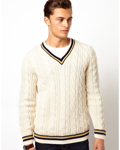 cable knit cricket jumper