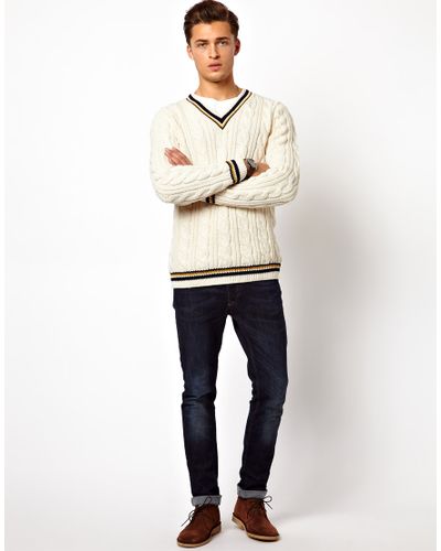 cable knit cricket jumper