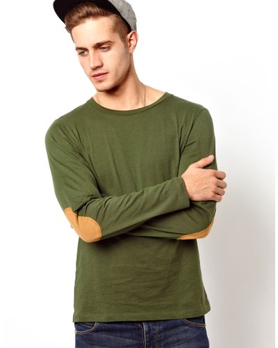 men's long sleeve shirt with elbow patches