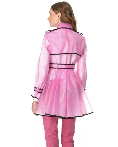 pink clear raincoat
