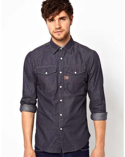 G-Star RAW Cotton Landoh All Over Print Shirt in Blue for Men - Lyst
