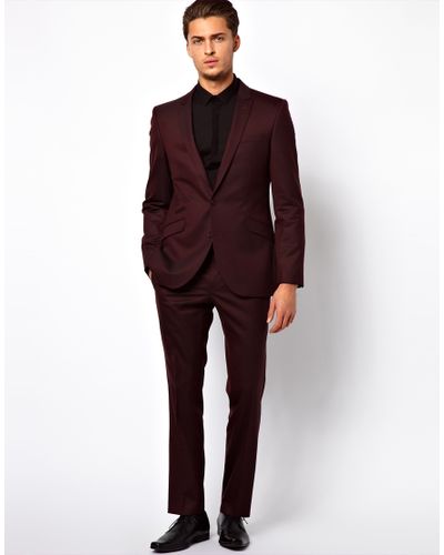 Lambretta Suit Jacket in Slim Fit in Burgundy (Red) for Men | Lyst